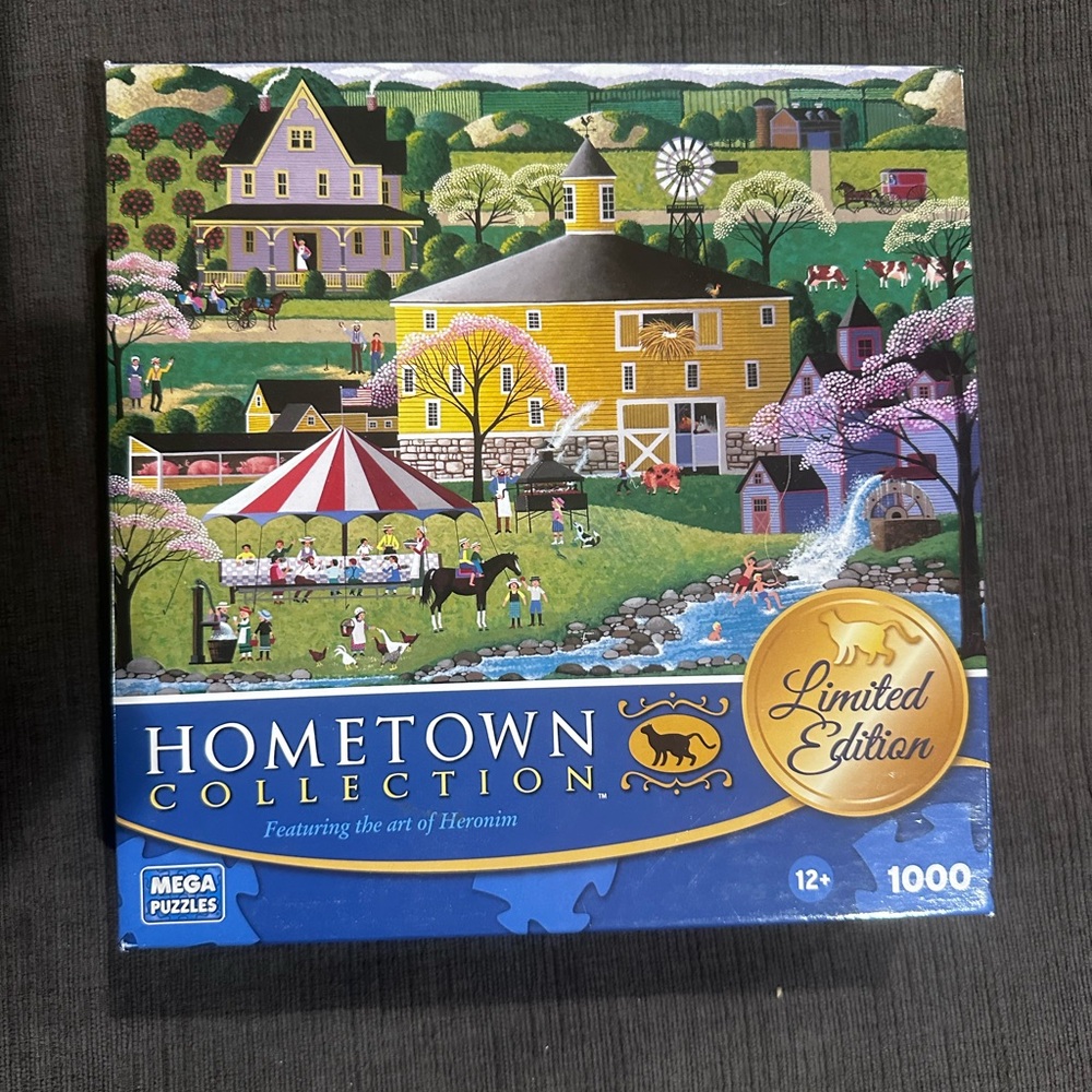 Mega Puzzles 1000-piece Puzzle Hometown Collection - Barbecue at the Round Barn